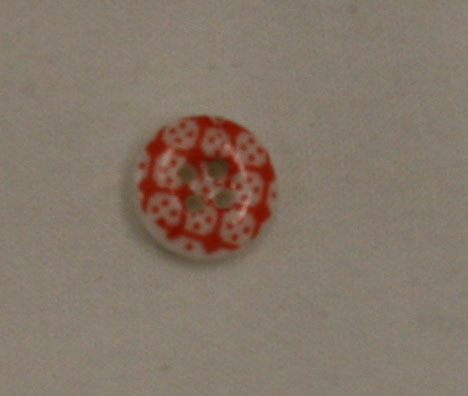 "Calico" Prosser button style 2 red